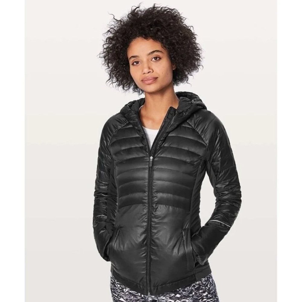 Lululemon Down for a Run Jacket Black Quilted Puffer Size 2 $228